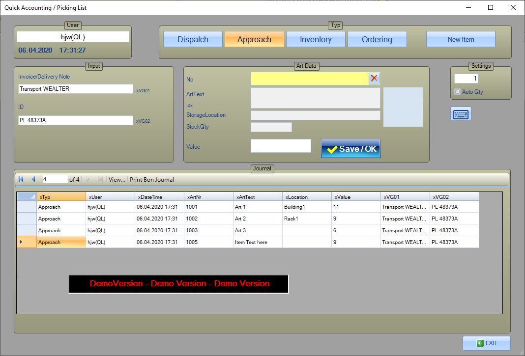 AE WWS Lite: Quick List Accounting