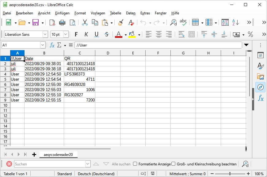 QR Code Reader App AE SYSTEME Germany 2 0