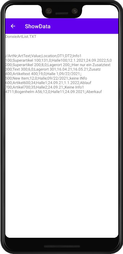 Bild Android Daten als Excel XLS CSV Datei