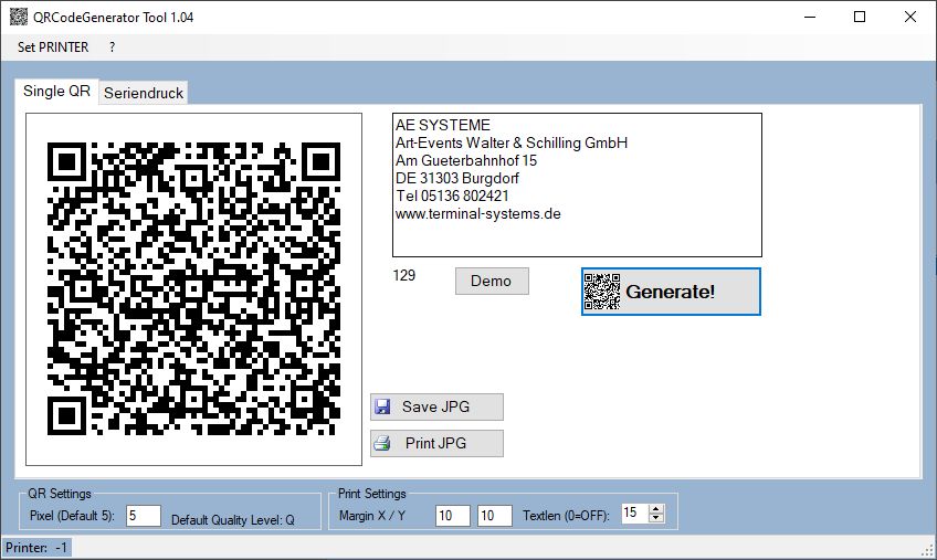 Toolkit um QR Codes auf dem PC zu stellen