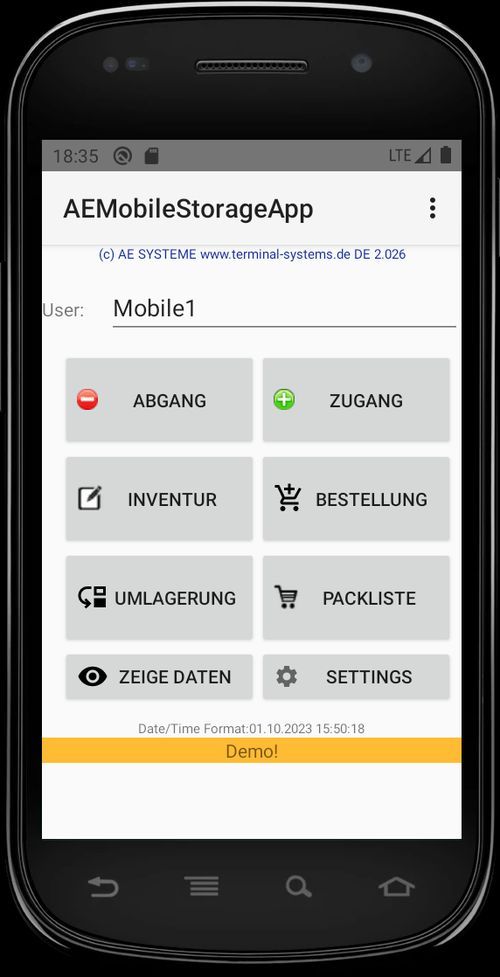 Bild Android Telefon mit Auswahlmaske der App