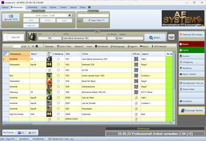 Bild Lagerverwaltung in übersichtlicher Tabellenansicht - ähnlich Excel